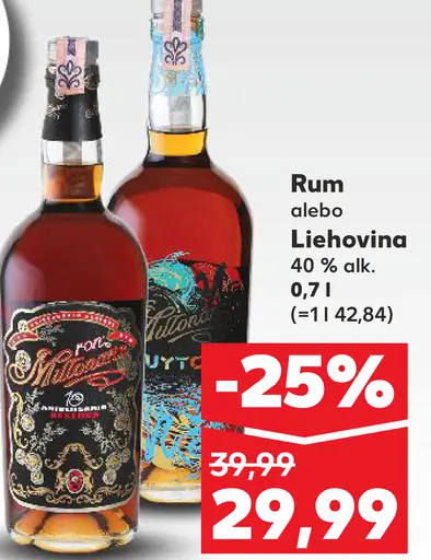 Metaxa alebo iná liehovina 40 % alk.