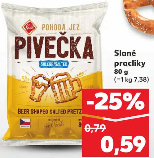 Pivečka slané praclíky beer shaped salted pretzels
