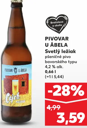 Pivovar U Ábela svetlý ležiak pšeničné pivo bavorského typu