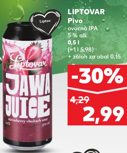 Liptovar ovocná IPA Jawa Juice pivo plechovka
