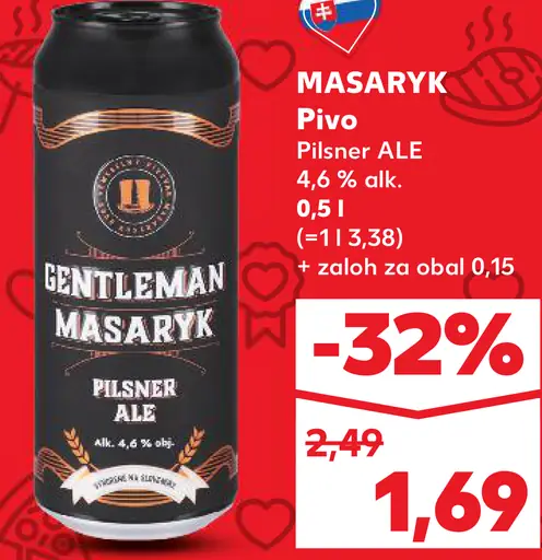Masaryk pivo Pilsner Ale plechovka