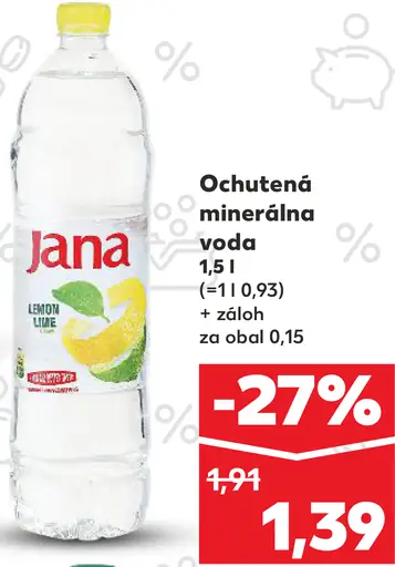 Jana ochutená minerálna voda citrón limetka