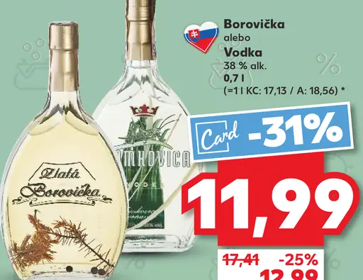 Borovička Zlatá borovička alebo Vodka Trnavská vodka