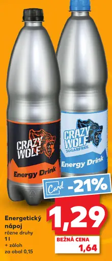 Crazy Wolf Energy Drink rôzne druhy