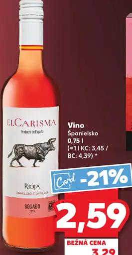 El Carisma víno Rioja španielske