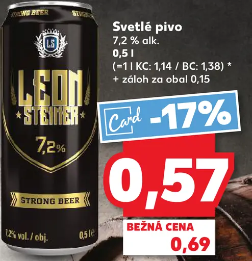 Leoni Steiner Svetlé pivo plechovka