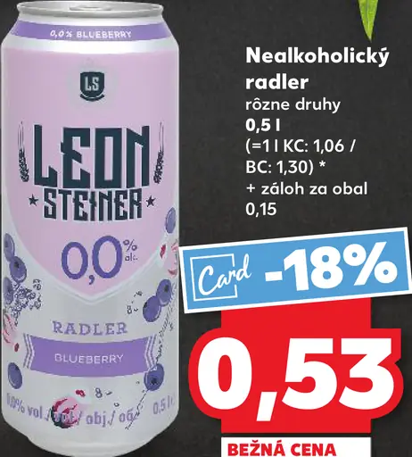 Leoni Steiner Nealkoholický radler plechovka
