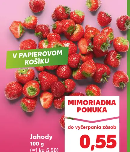 Jahody v papierovom košíku