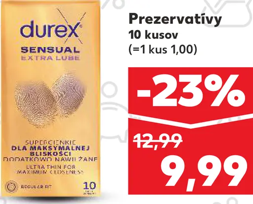 Durex Sensual Extra Lube prezervatívy