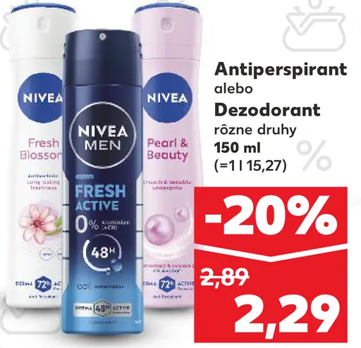 Nivea antiperspirant alebo dezodorant rôzne druhy