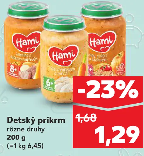 Hami detský príkrm rôzne druhy