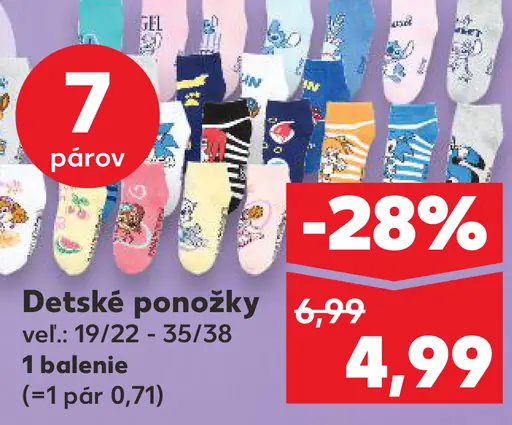 Detské ponožky Sonic / Paw Patrol / Stitch