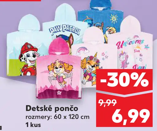 Detské pončo Paw Patrol / Unicorn