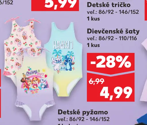 Dievčenské plavky Stitch / Paw Patrol