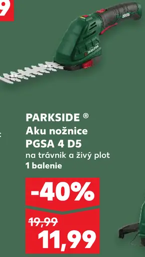 Parkside aku nožnice PGSA 4 B3 na trávnik a živý plot