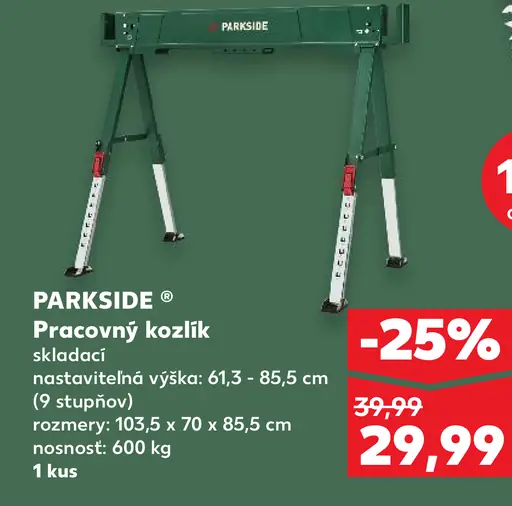 Parkside pracovný kozlík skladací
