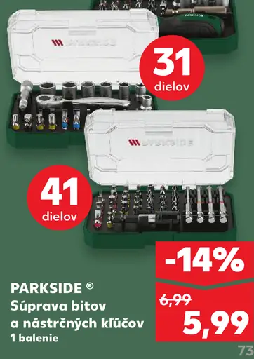 PARKSIDE Súprava bitov a nástrčných kľúčov