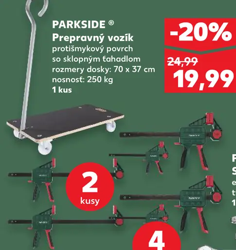 Parkside prepravný vozík so sklopným držadlom