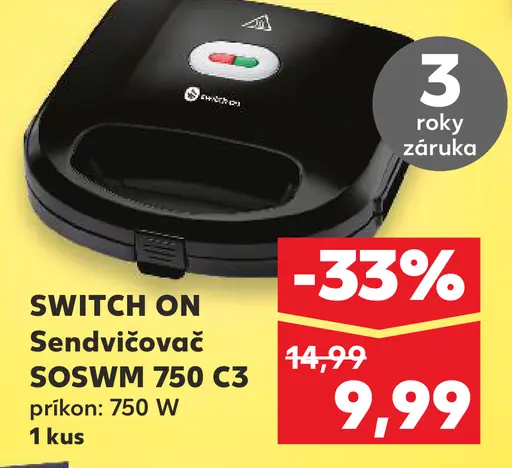 Switch On Sendvičovač SOSWM 750 C3