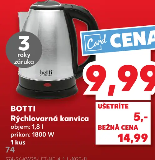 BOTTI Rýchlovarná kanvica
