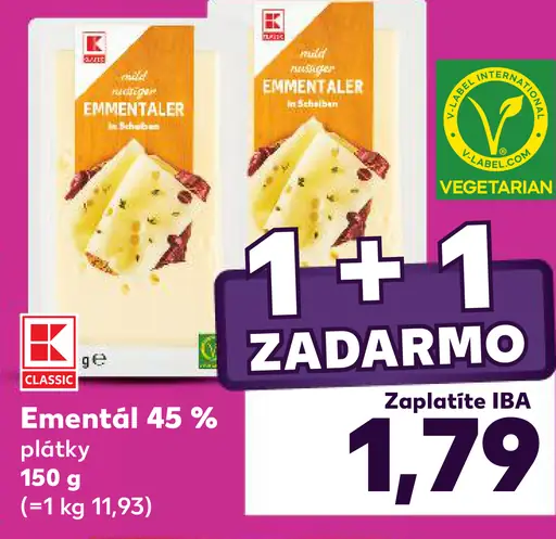 K-Classic Ementál 45 % plátky