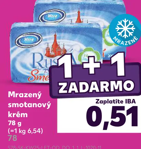 Ruská zmrzlina mrazený smotanový krém