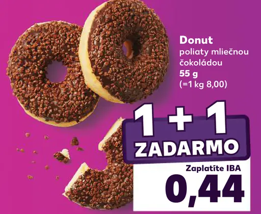 Donut poliaty mliečnou čokoládou