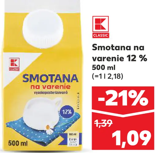Smotana na varenie 12%