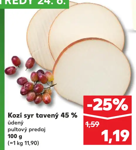 Kozí syr tavený 45% údený