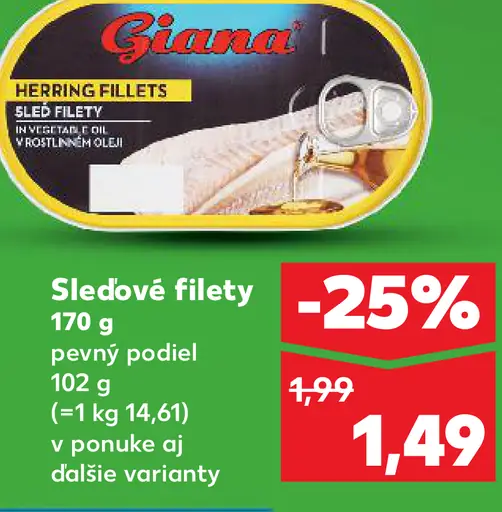 Giana Sleďové filety v omáčke