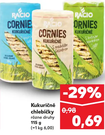 Racio Cornies kukuričné chlebíčky s ľanovým semienkom