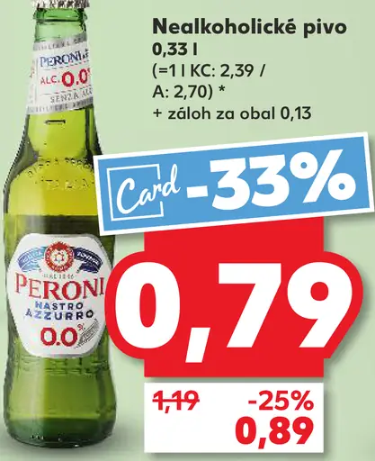 Peroni nealkoholické pivo plechovka