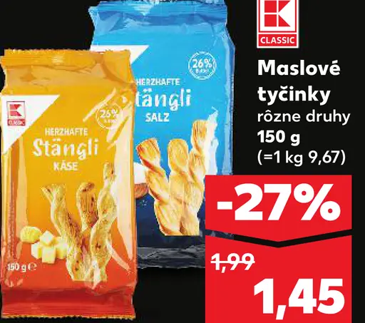 Maslové tyčinky rôzne druhy