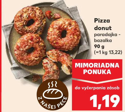 Pizza donut s paradajkami a bazalkou