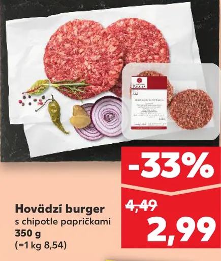 Hovädzí burger s chipotle papričkami