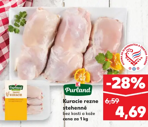 Purland Kuracie rezne a stehná bez kosti a kože