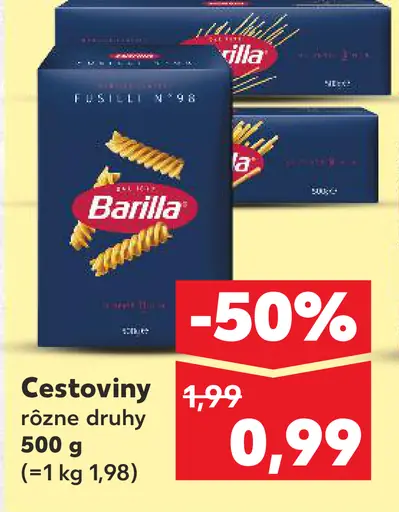 Cestoviny rôzne druhy