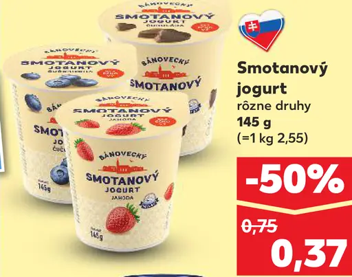 Smetanový jogurt rôzne druhy