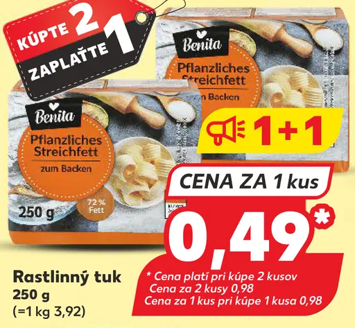 Benita rastlinný tuk na pečenie
