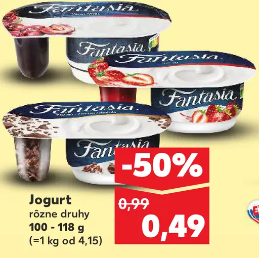 Fantasia jogurtový dezert dve komory rôzne druhy