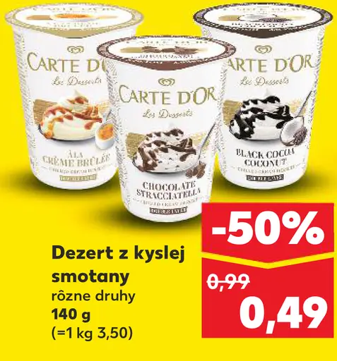 Carte d'Or dezert z kyslej smotany rôzne druhy