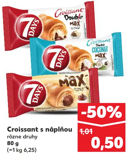 7 Days Croissant s náplňou rôzne druhy