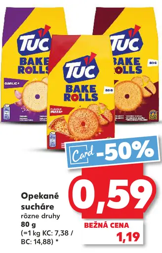 Tuc Bake Rolls opekané sucháre rôzne druhy