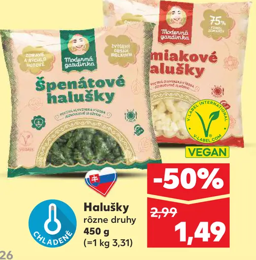 Maskrtnô Špenátové halušky