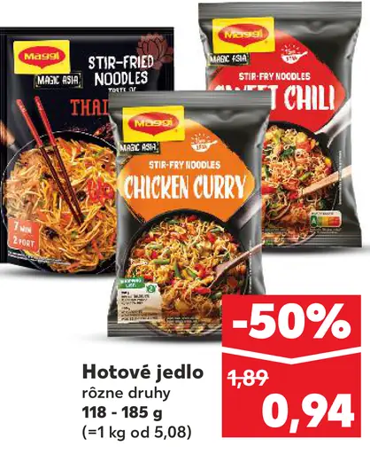 Maggi Hotové jedlo Stir-fry noodles rôzne druhy