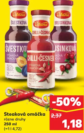 Vitana steaková omáčka slivková, chilli-cesnaková, brusnicová