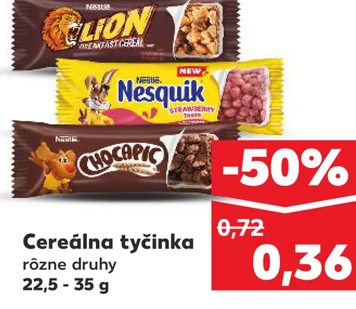 Nestlé Lion cereálna tyčinka rôzne druhy