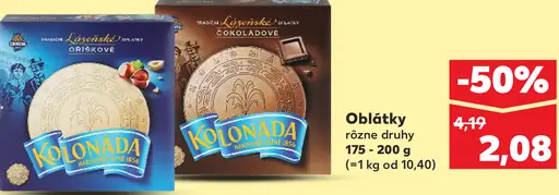 Kolonada Oblátky rôzne druhy