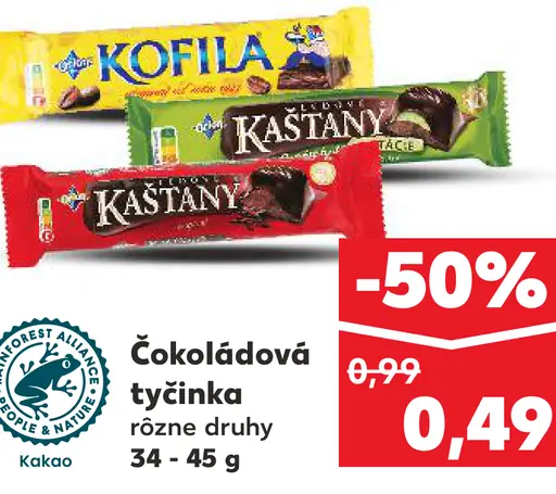Kaštany čokoládová tyčinka