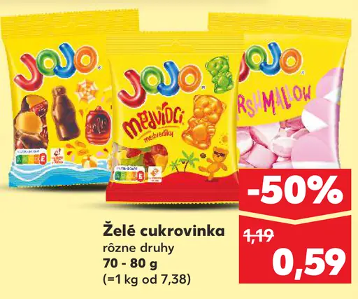 Jojo želé cukrovinka rôzne druhy